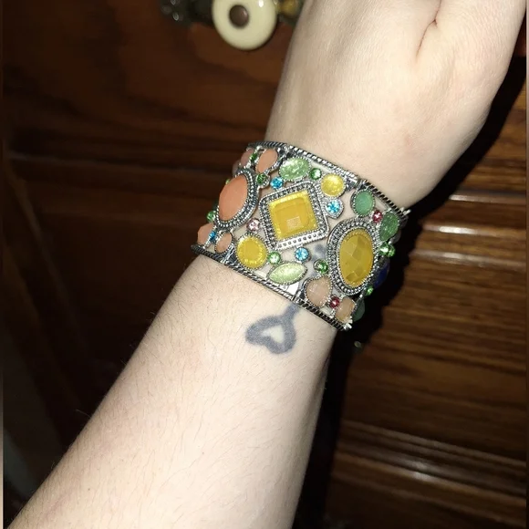 Multi Stone Rhinestone Stretch Bracelet - Picture 3 of 6